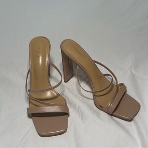 Tan strappy heels